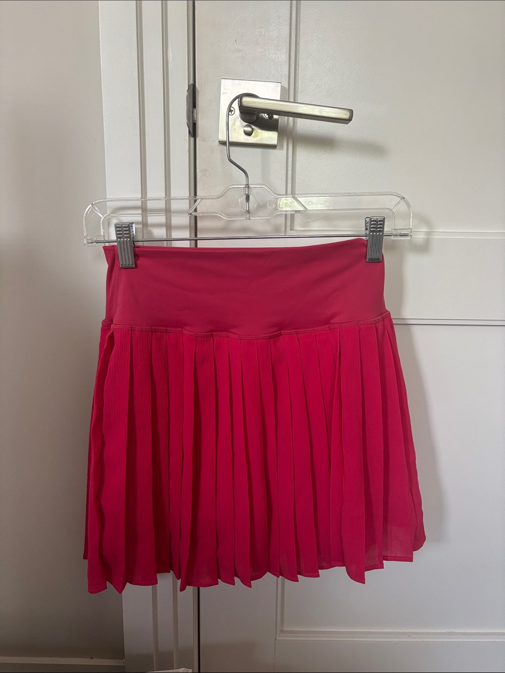 Women's Pleated Mini Skirt in Bright Pink